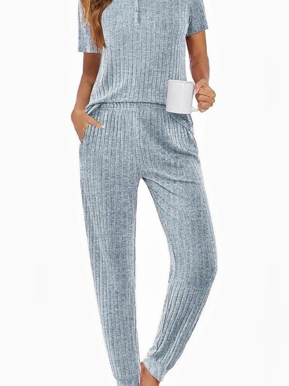 EKOUAER Blue Knit Loungewear. Women’s size medium